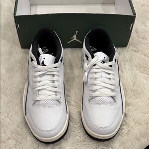 Jordan Flight Court White and Black Sneakers